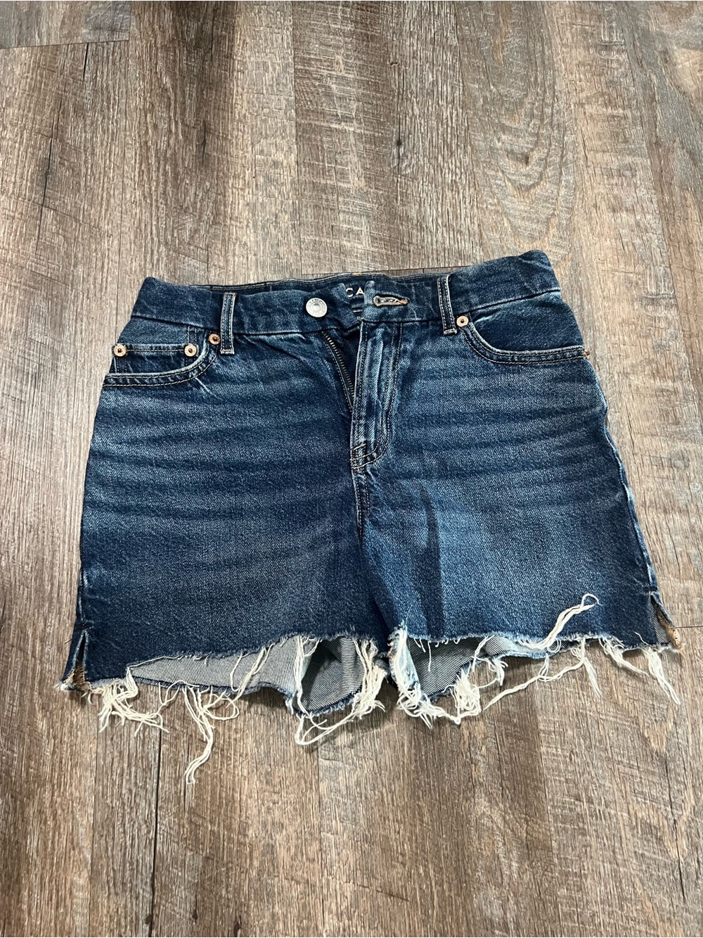 American Eagle Dark Wash Distressed Denim Shorts